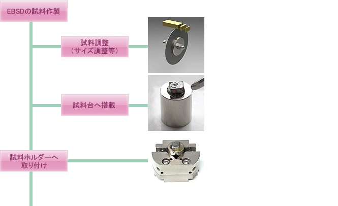 EBSDの試料作成～試料ホルダーへ取り付け